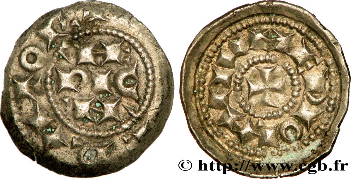 ITALY - HENRY III, IV OR V OF FRANCONIA Denier n.d. Milan AU/AU