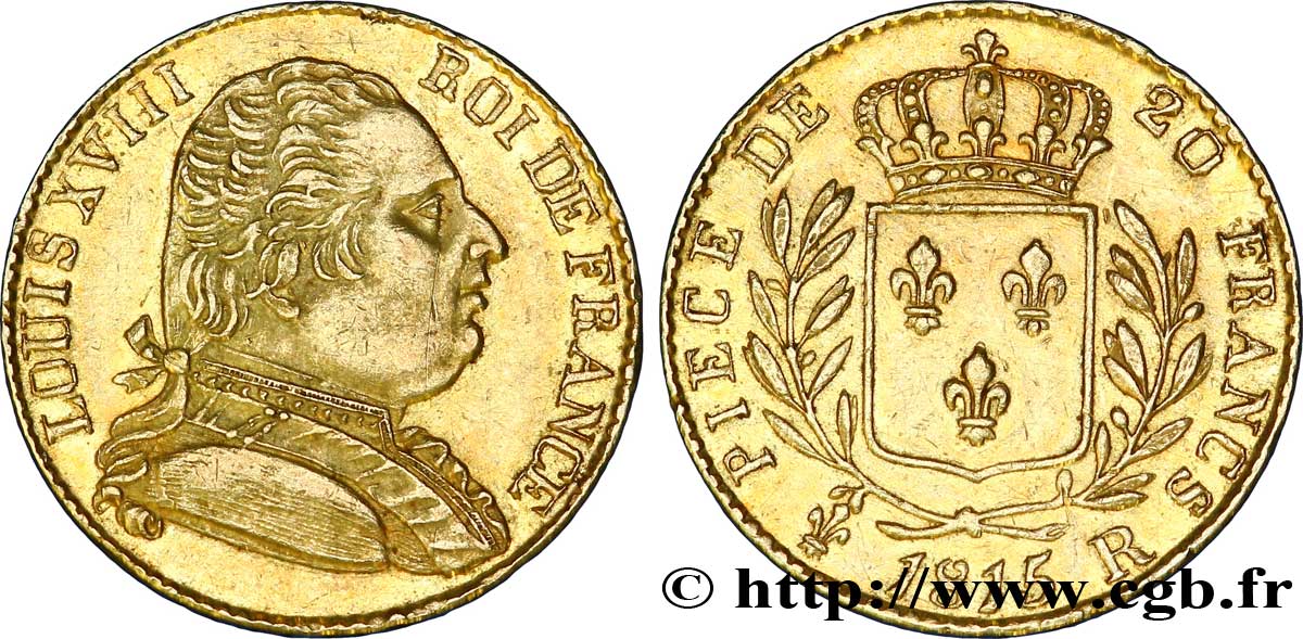 20 francs or Londres 1815 Londres F.518/1 BB 