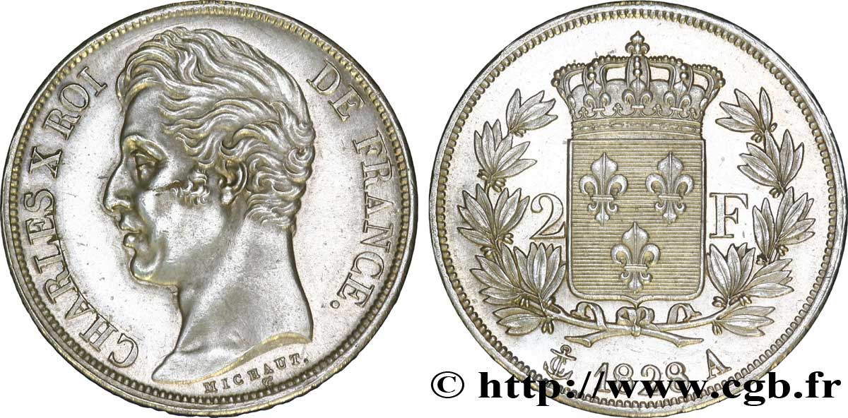 2 francs Charles X 1828 Paris F.258/36 AU 