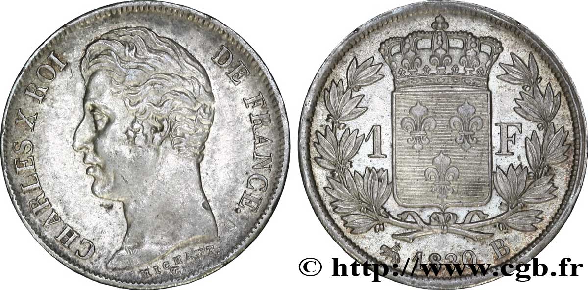 1 franc Charles X 1830 Rouen F.207/55 XF 