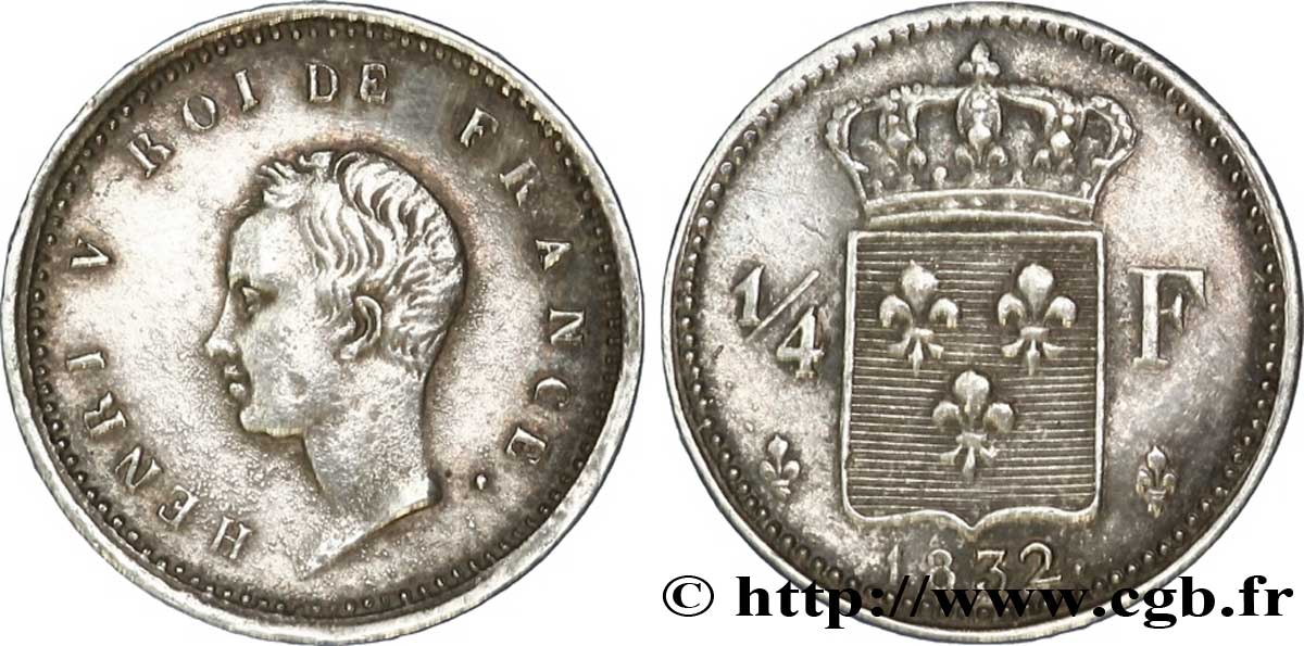 1/4 franc 1832  VG.2716  XF 