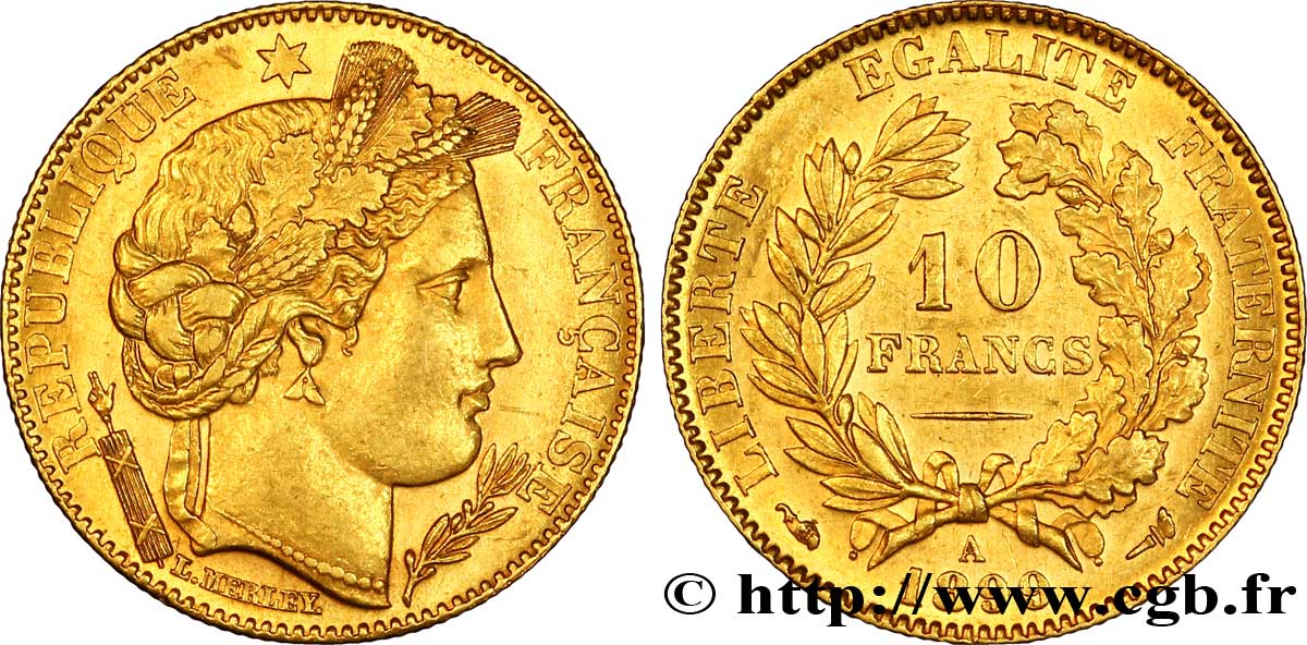 10 francs or Cérès, IIIe République 1899 Paris F.508/5 EBC 