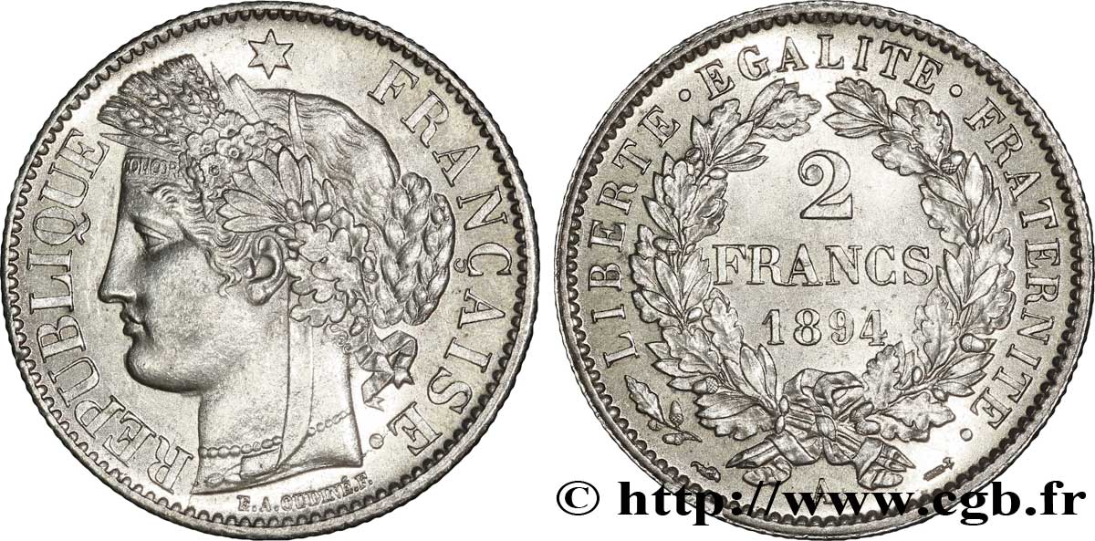 2 francs Cérès, avec légende 1894 Paris F.265/16 SUP 