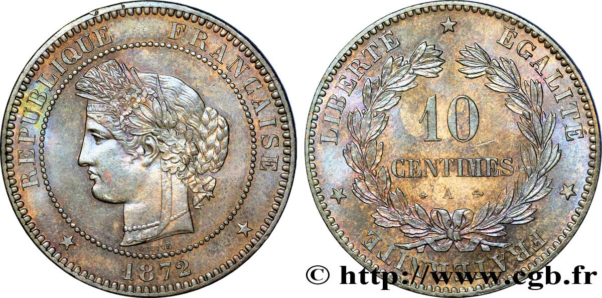 10 centimes Cérès 1872 Paris F.135/8 fST 