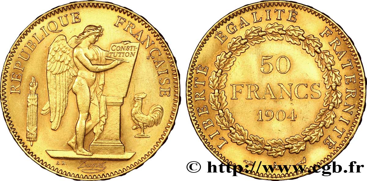 50 francs or Génie 1904 Paris F.549/6 AU 