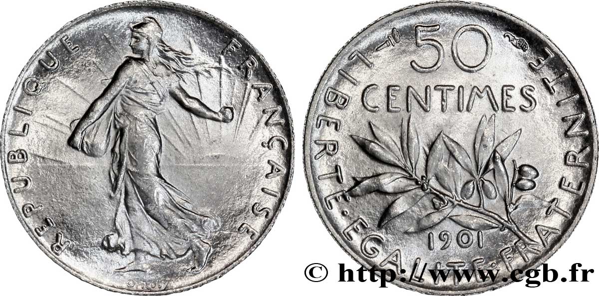 50 centimes Semeuse 1901  F.190/8 SC 