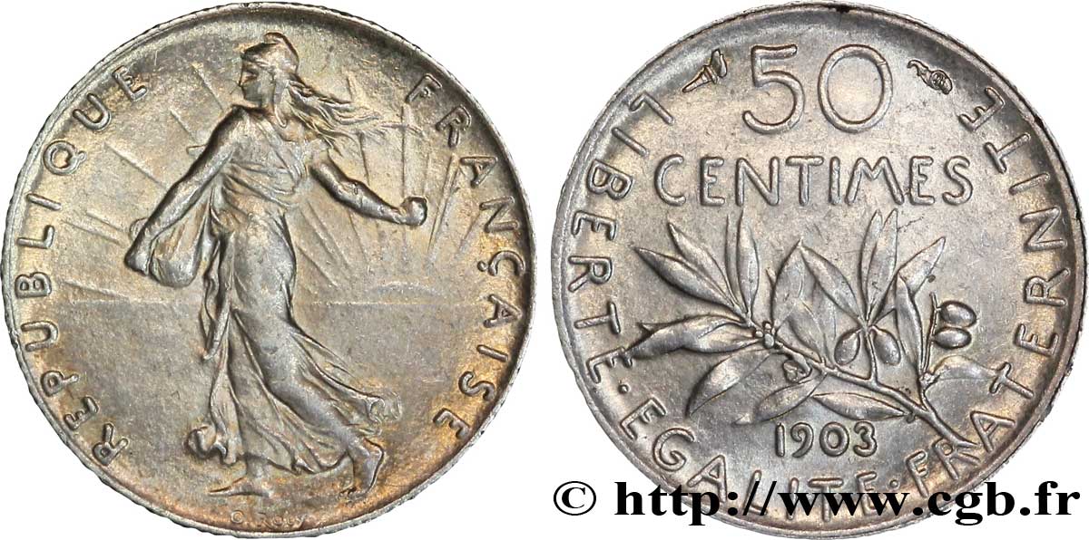 50 centimes Semeuse 1903  F.190/10 XF 