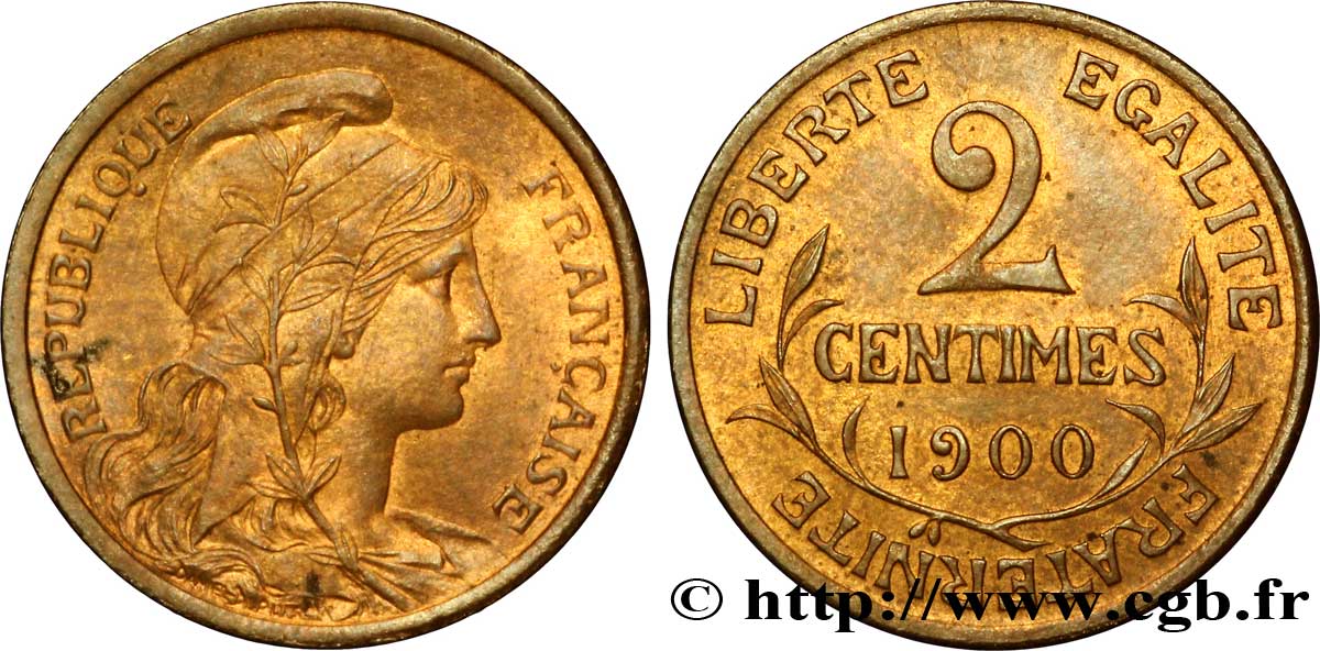 2 centimes Daniel-Dupuis 1900  F.110/4 SPL 