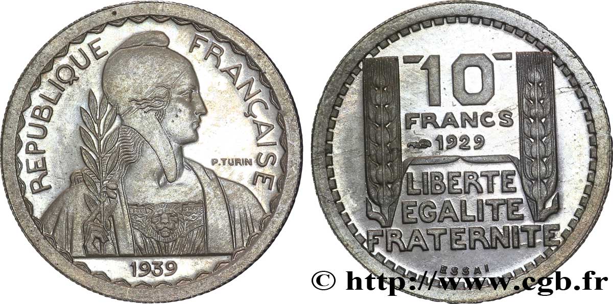 Préparation de la 5 francs Pétain, petit module, 21 mm, 5 g - Essai n.d.  Maz.2606 e SPL 