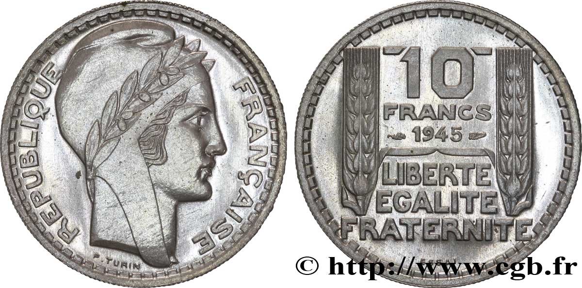 Essai de 10 francs Turin, grosse tête 1945  F.361/1 FDC 