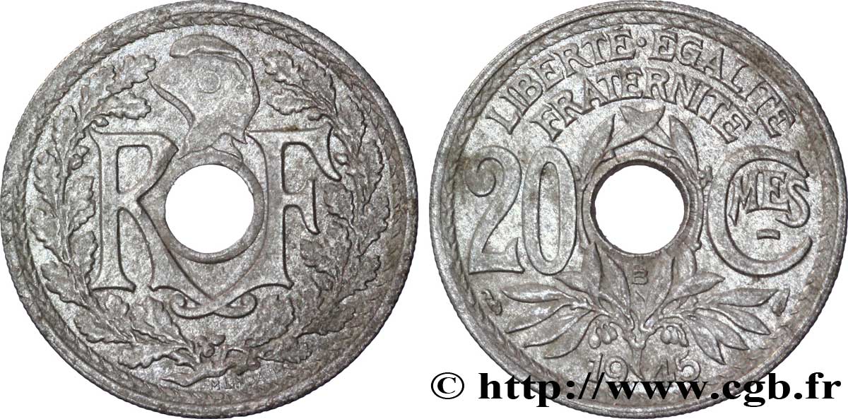 20 centimes Lindauer 1945 Beaumont-Le-Roger F.155/3 XF 