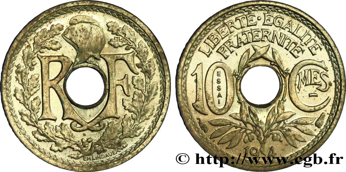 Essai de 10 centimes Lindauer, petit module  194 -  G.292  MS 