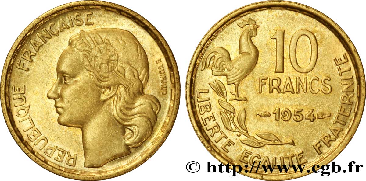 10 francs Guiraud 1954  F.363/10 AU 
