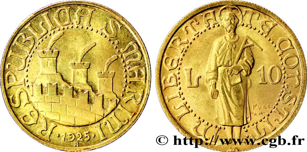 SAN MARINO 10 lire 1925 Rome EBC 