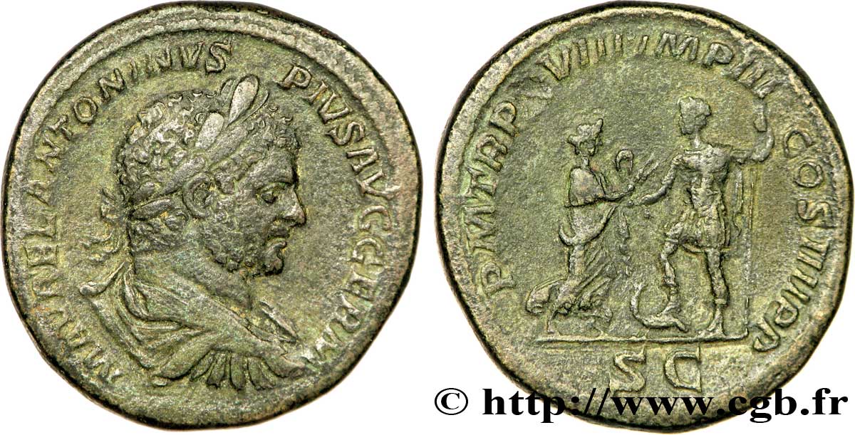 CARACALLA Sesterce, (GB, Æ 31) q.SPL