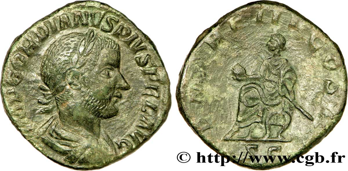 GORDIANUS III Sesterce, (GB, Æ 29)  VZ