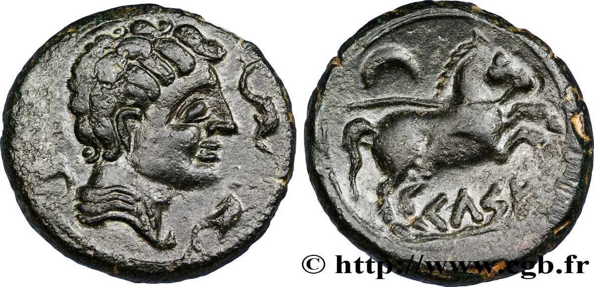 HISPANIA - SEDETANOS - KELSE (Province of Zaragoza - Velilla de Ebro) Semis de bronze au cheval EBC/MBC+