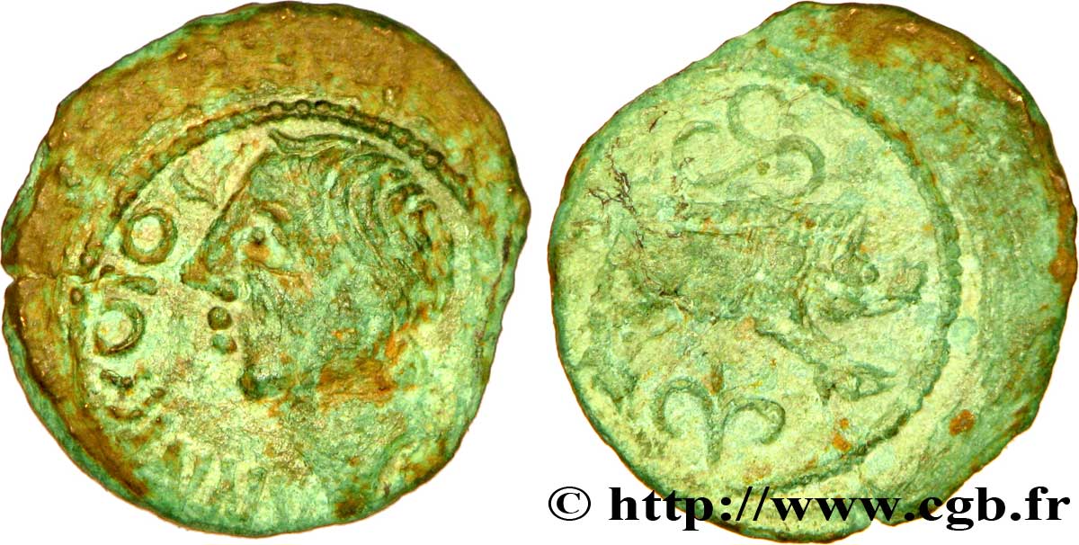 GALLIEN - SANTONES / MITTELWESTGALLIEN - Unbekannt Bronze ANNICCOIOS (quadrans) au sanglier SS