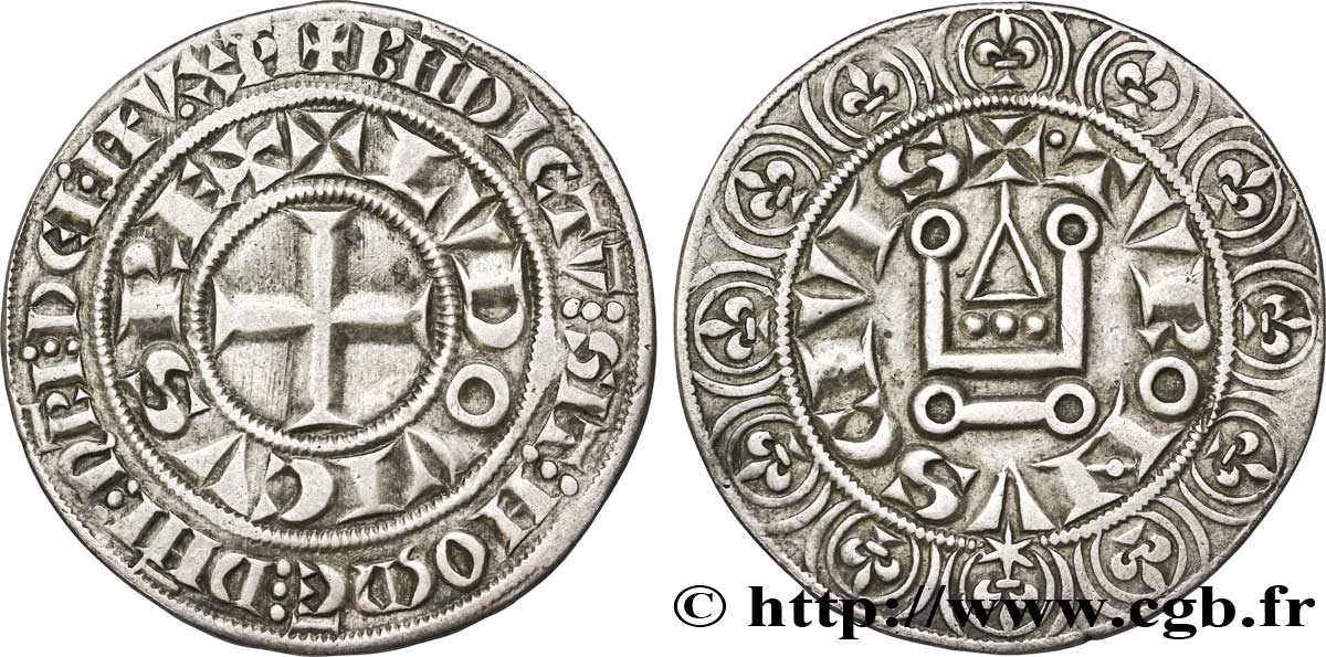 Coin - France Louis IX Silver Gros tournois - Tours - AU - Saint Louis