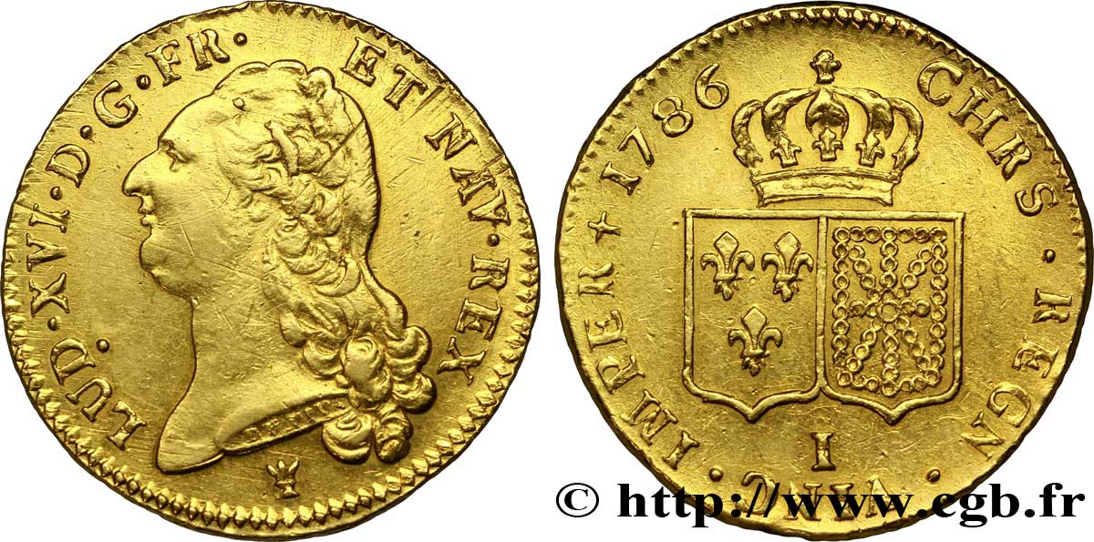LOUIS XVI Double louis d’or dit  aux écus accolés  1786 Limoges TTB/TTB+