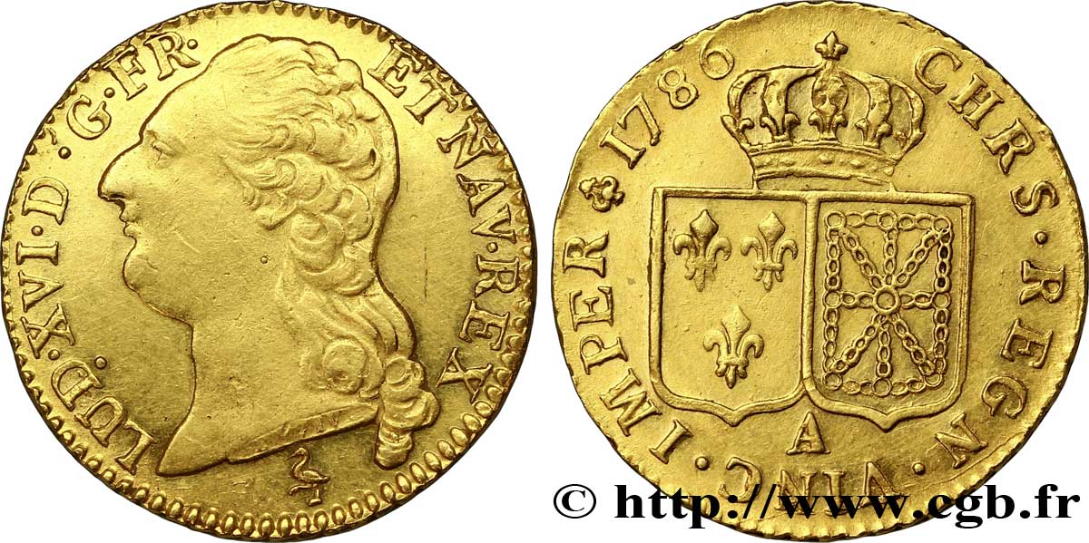 LOUIS XVI Louis d or dit  aux écus accolés  1786 Paris TTB+/SUP