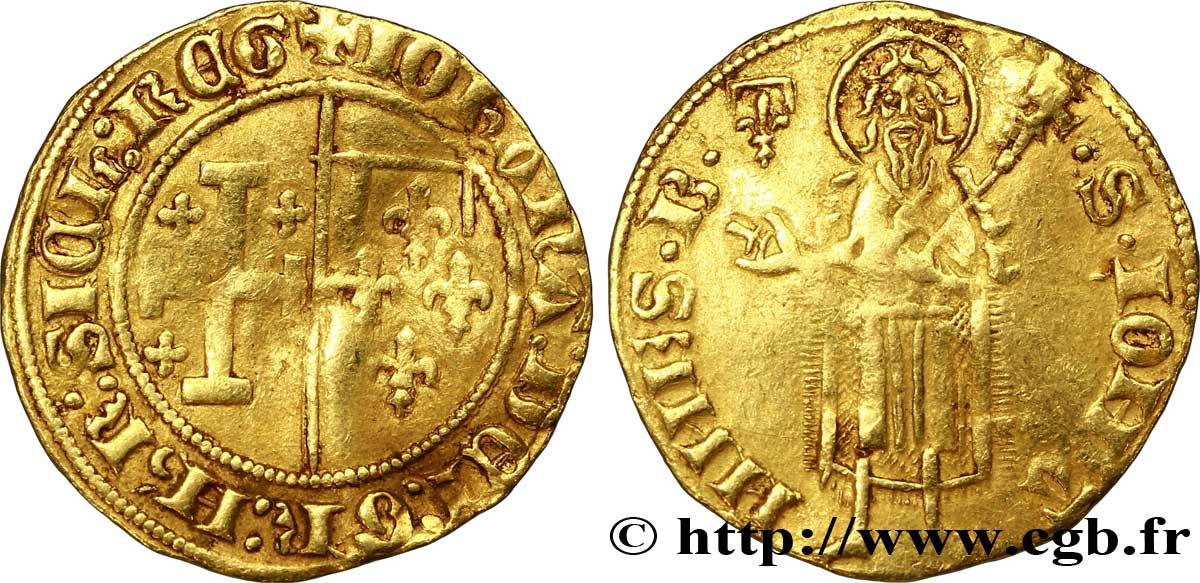 PROVENCE - COUNTY OF PROVENCE - JEANNE OF NAPOLY Florin d or à la chambre fSS/SS