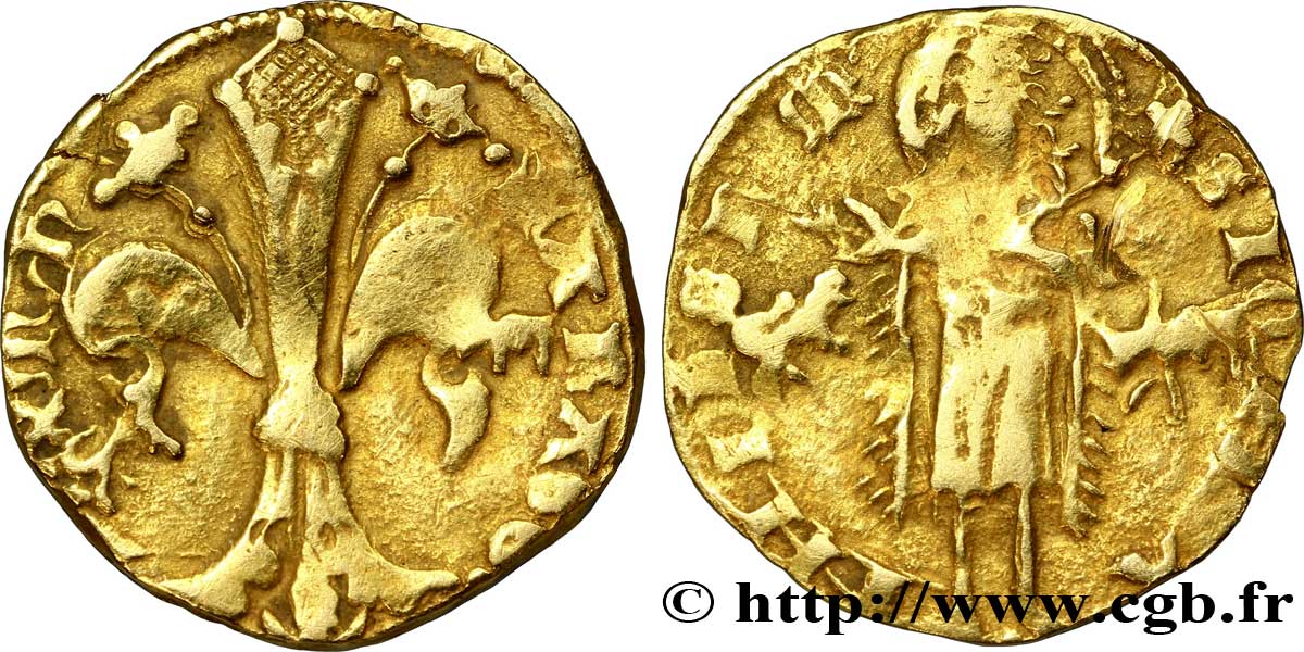 SPAIN - MAJORQUE - FERRAN I AND ALPHONSE IV Demi-florin d’or c. 1413-1419 Majorque BC+/BC