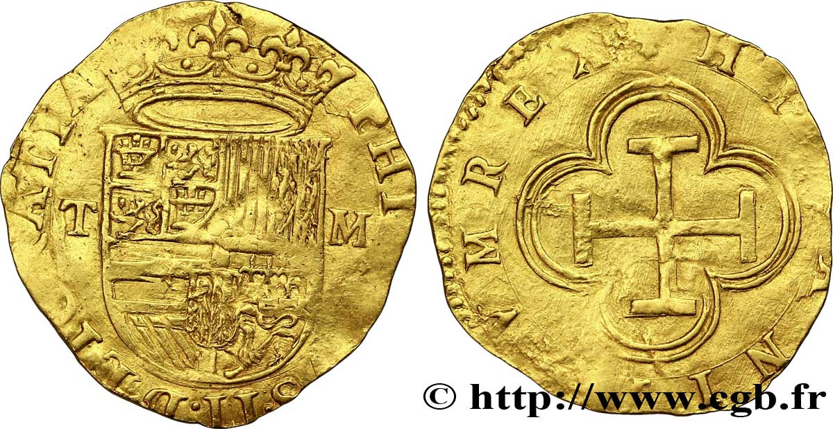 SPAIN - PHILIPPE II OF HABSBOURG Écu d’or n.d. Tolède AU