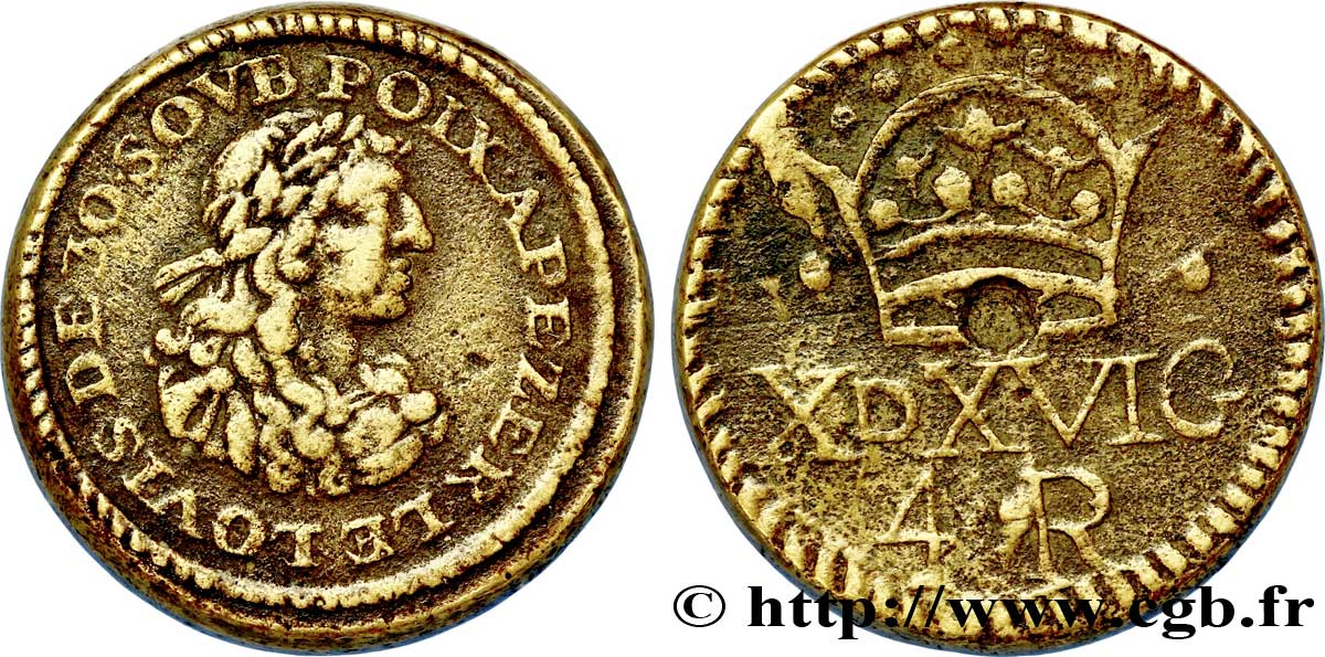 LOUIS XIV  THE SUN KING  Poids monétaire pour le demi-écu d’argent   XF