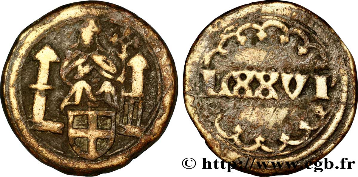 NETHERLANDS - BISHOPRIC OF UTRECHT - DAVID OF BURGUNDY Poids monétaire pour le florin d’or d’Utrecht n.d.  VF