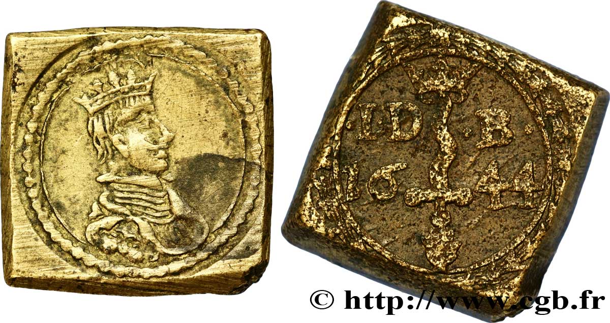 PAYS-BAS ESPAGNOLS - DUCHÉ DE BRABANT - PHILIPPE IV Poids monétaire pour le double souverain d’or 1644 Anvers SS