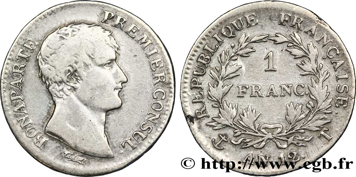 1 franc Bonaparte Premier Consul 1804 Nantes F.200/19 VF 