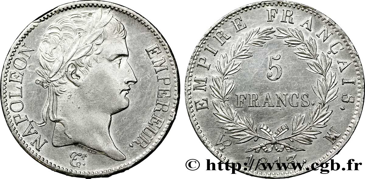 5 francs Napoléon Empereur, Empire français 1813 Marseille F.307/69 SPL 