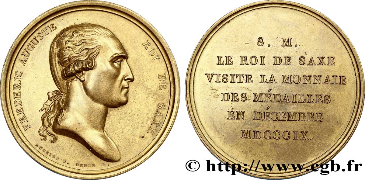 PREMIER EMPIRE Médaille BR 41, Visite du roi de Saxe à la Monnaie des Médailles SUP