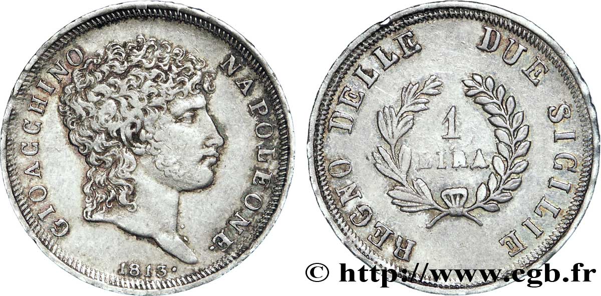 1 lira 1813 Naples VG.2259  TTB 