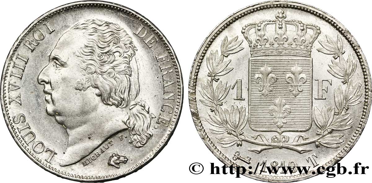 1 franc Louis XVIII 1819 Nantes F.206/28 fST 