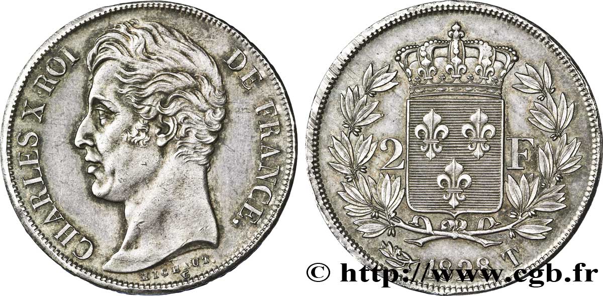 2 francs Charles X 1828 Nantes F.258/47 SPL 