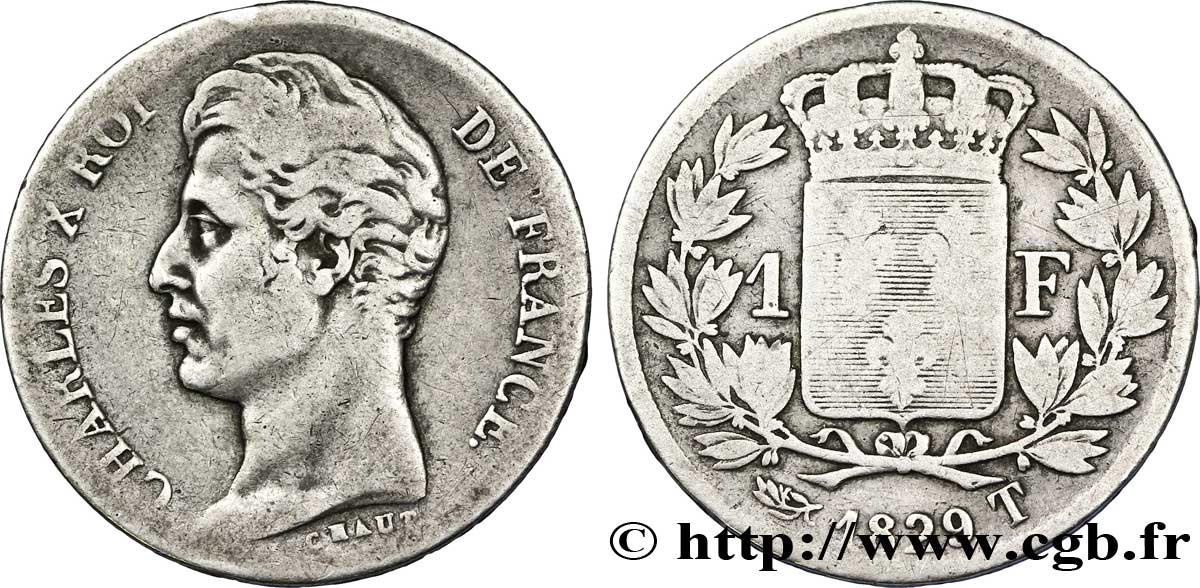 1 franc Charles X 1829 Nantes F.207A/24 TB 