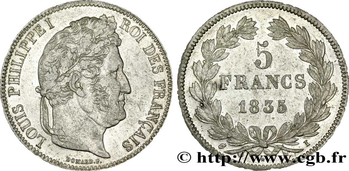 5 francs IIe type Domard 1835 Limoges F.324/47 TTB 