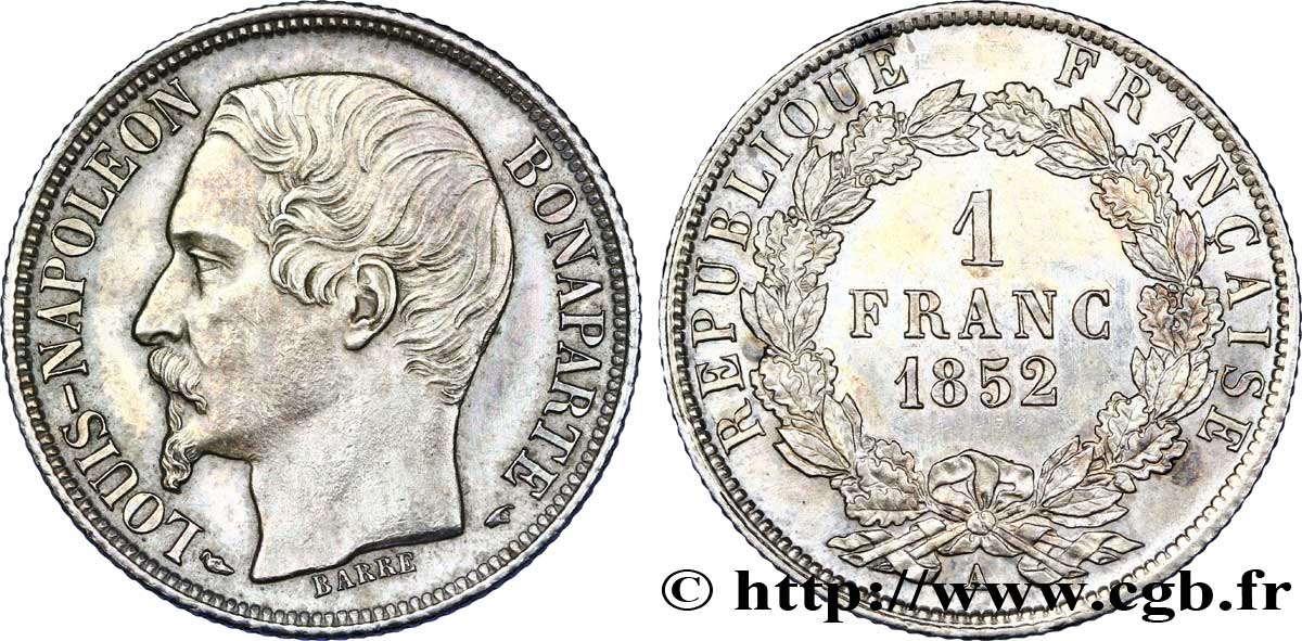 1 franc Louis-Napoléon 1852 Paris F.212/1 AU 