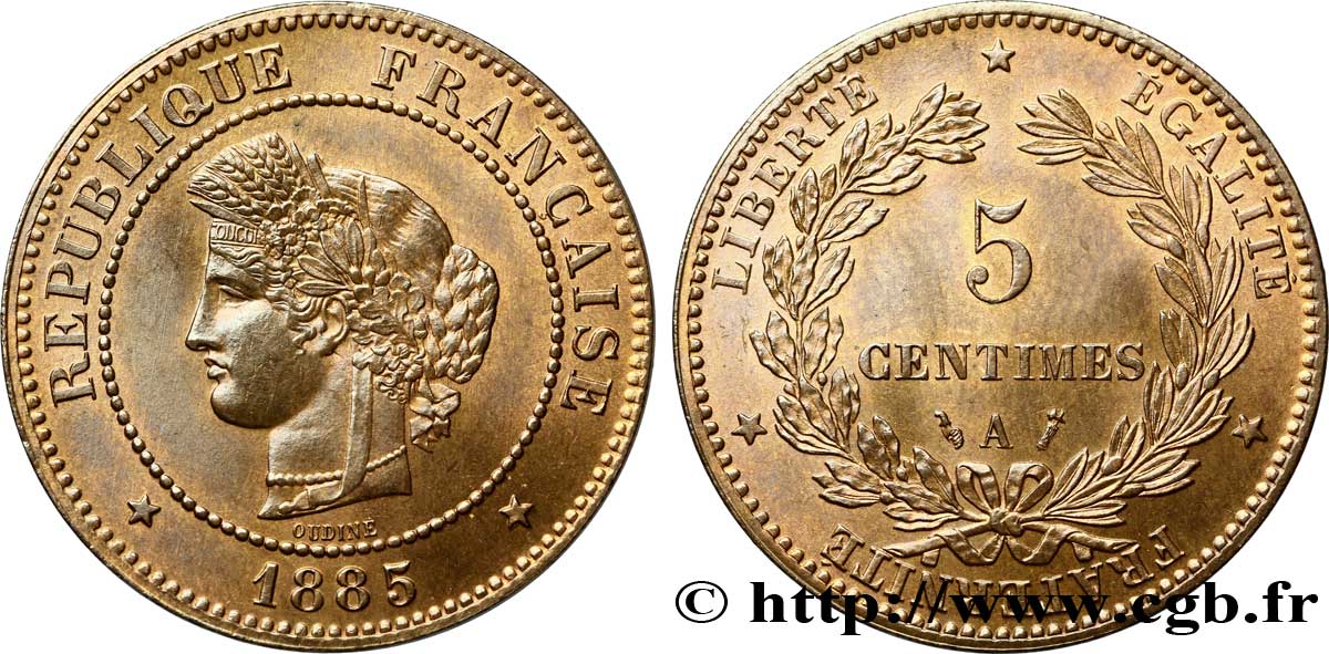 5 centimes Cérès 1885 Paris F.118/27 SC 