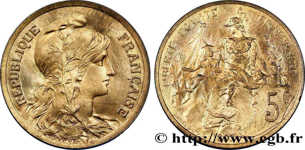 Pré-série de 5 centimes Daniel-Dupuis 1897  F.119/1 FDC 