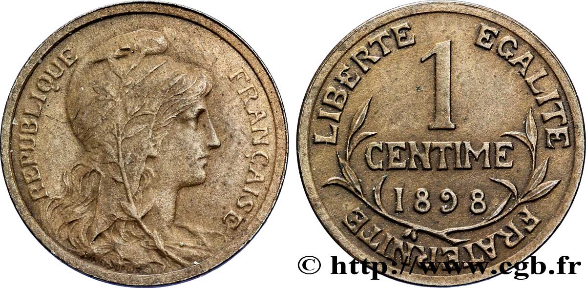 1 centime Daniel-Dupuis, flan mat 1898  F.105/2 SUP 