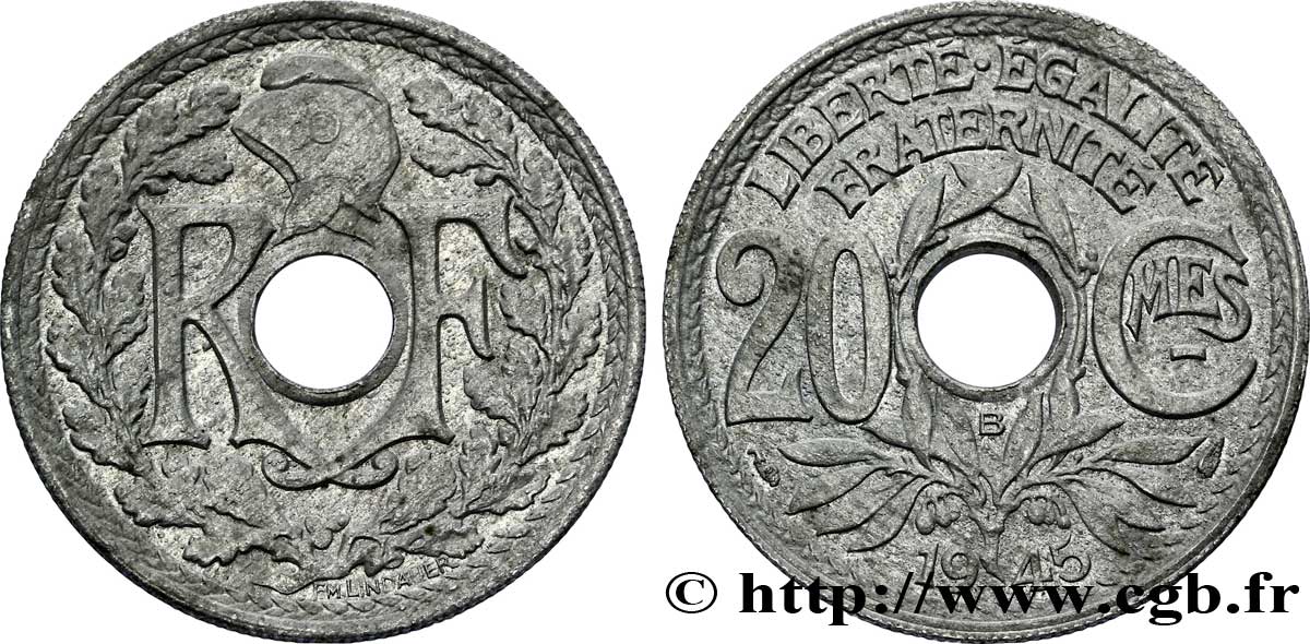 20 centimes Lindauer 1945 Beaumont-Le-Roger F.155/3 TTB 
