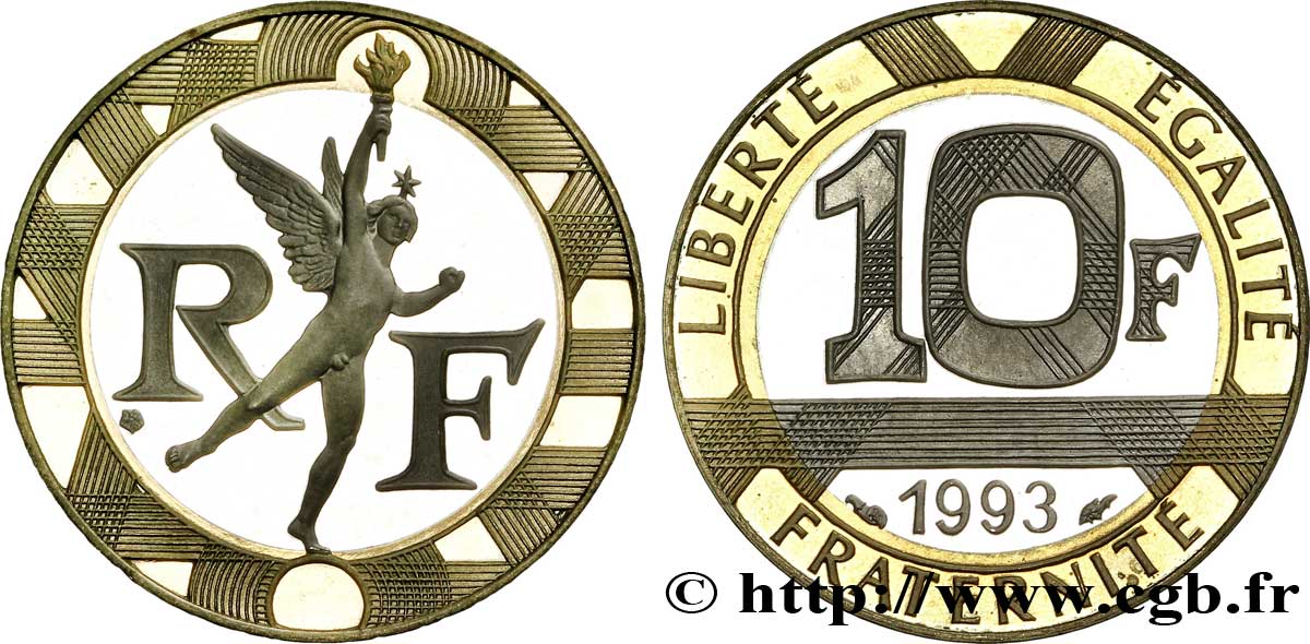 10 francs Génie de la Bastille, BE (Belle Épreuve) 1993 Pessac F.375/10 var. FDC 