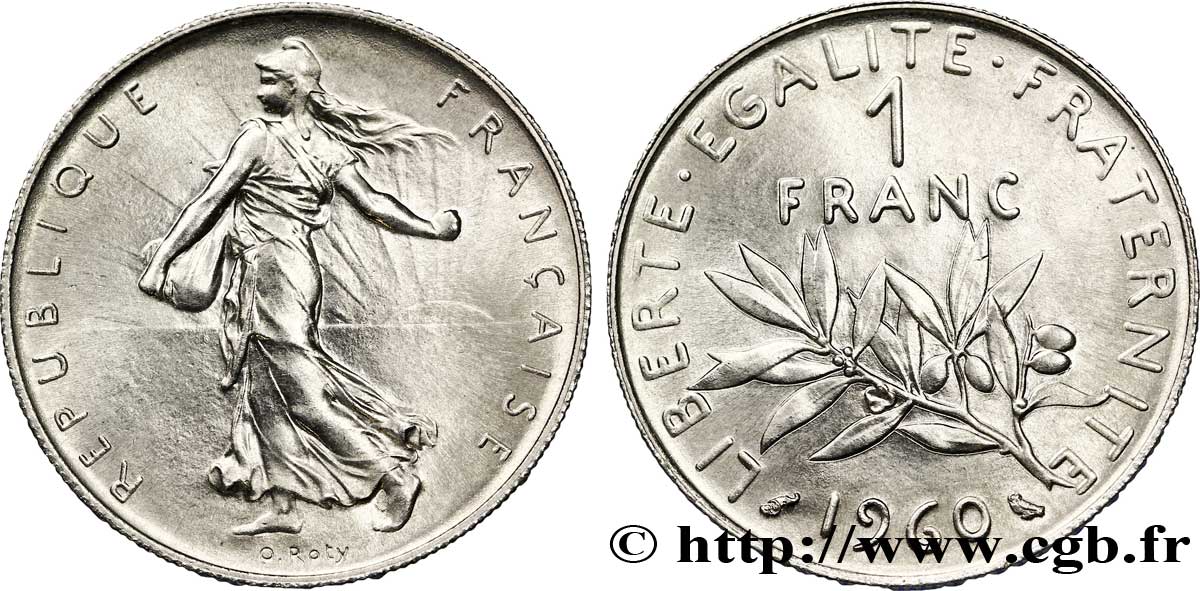 1 franc Semeuse, nickel 1960 Paris F.226/4 MS 
