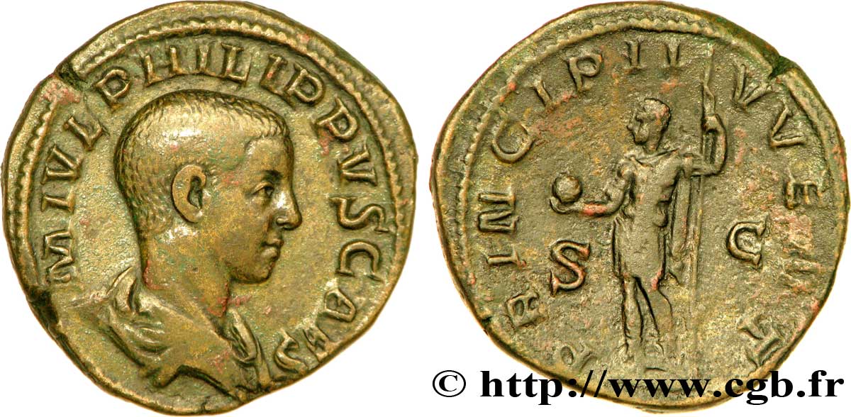 PHILIPPUS II Sesterce AU/XF