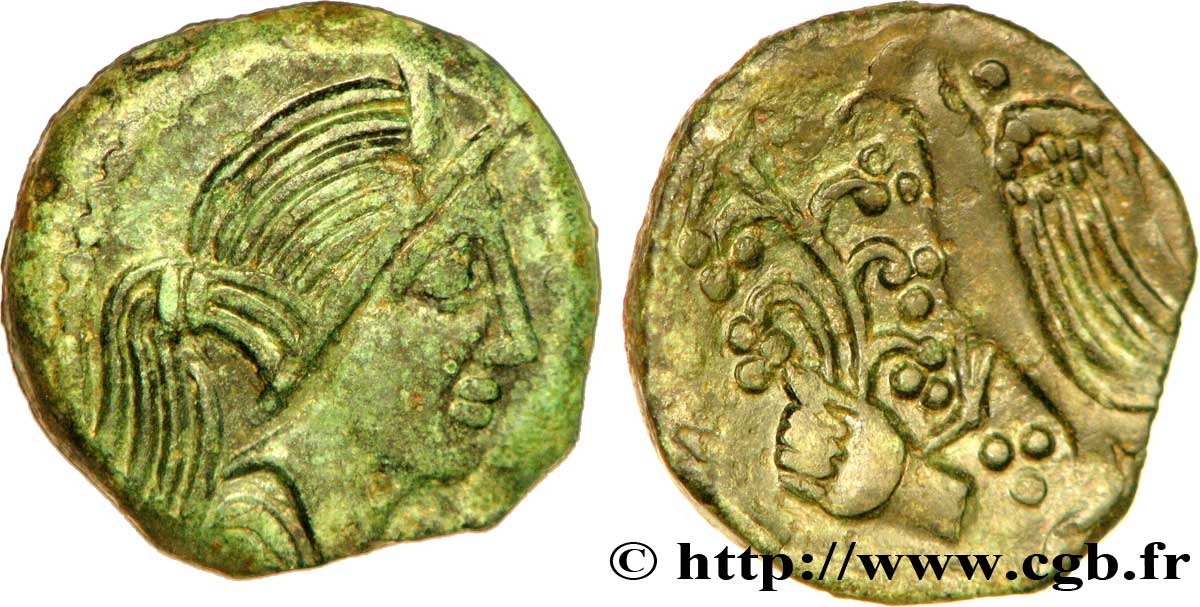 GALLIA - CARNUTES (Beauce area) Bronze PIXTILOS classe III à l’oiseau et à la main AU