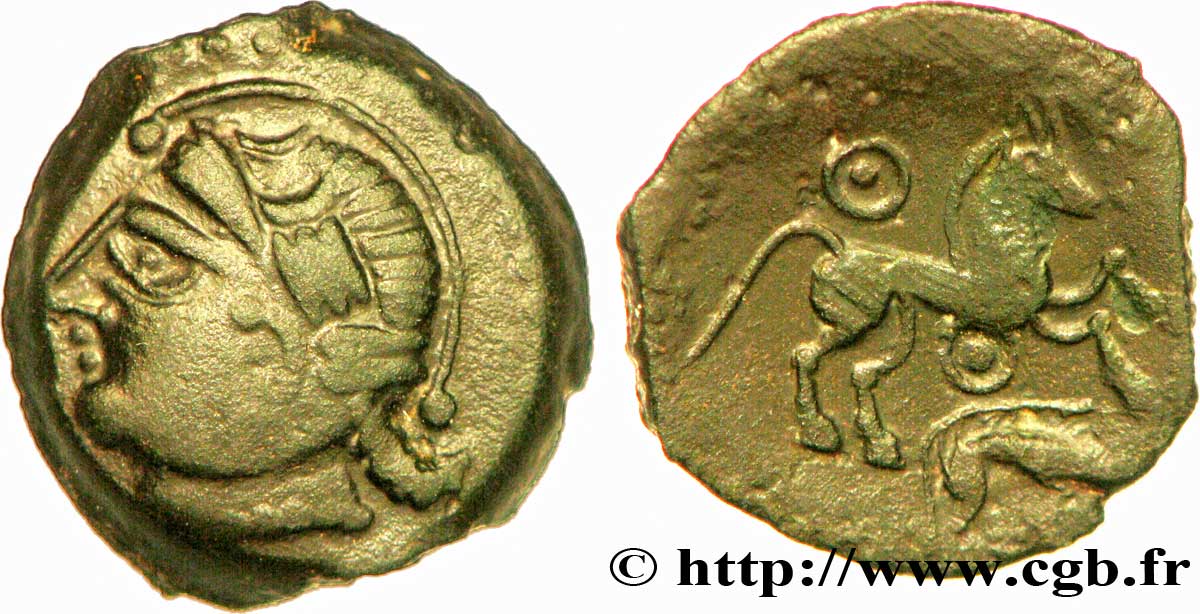 GALLIA - AULERCI EBUROVICES (Regione d Evreux) Bronze au cheval et au sanglier AU