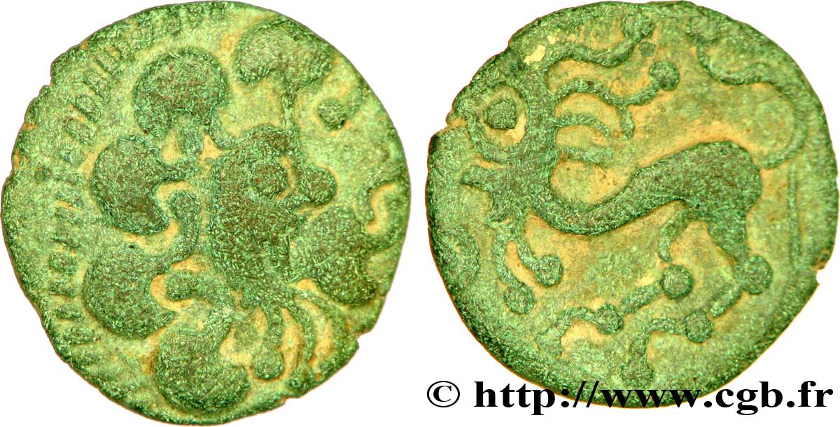 GALLIA - BELGICA - BELLOVACI (Regione di Beauvais) Bronze au lion AU